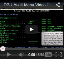 DBU Audit Menu